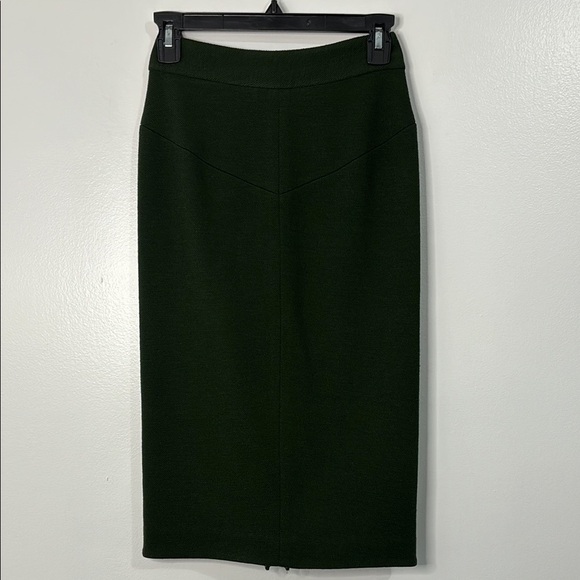 Diane Von Furstenberg Martine Green Midi Pencil Skirt Size 0 - Picture 9 of 12